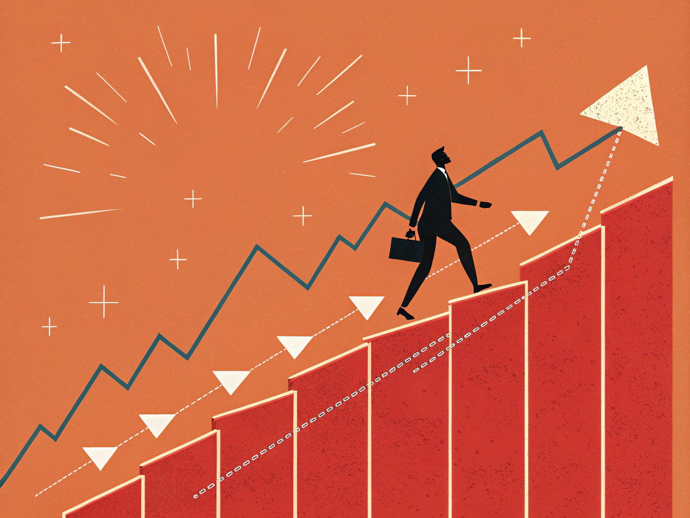 Professional climbing growth graph representing LinkedIn company page optimization success