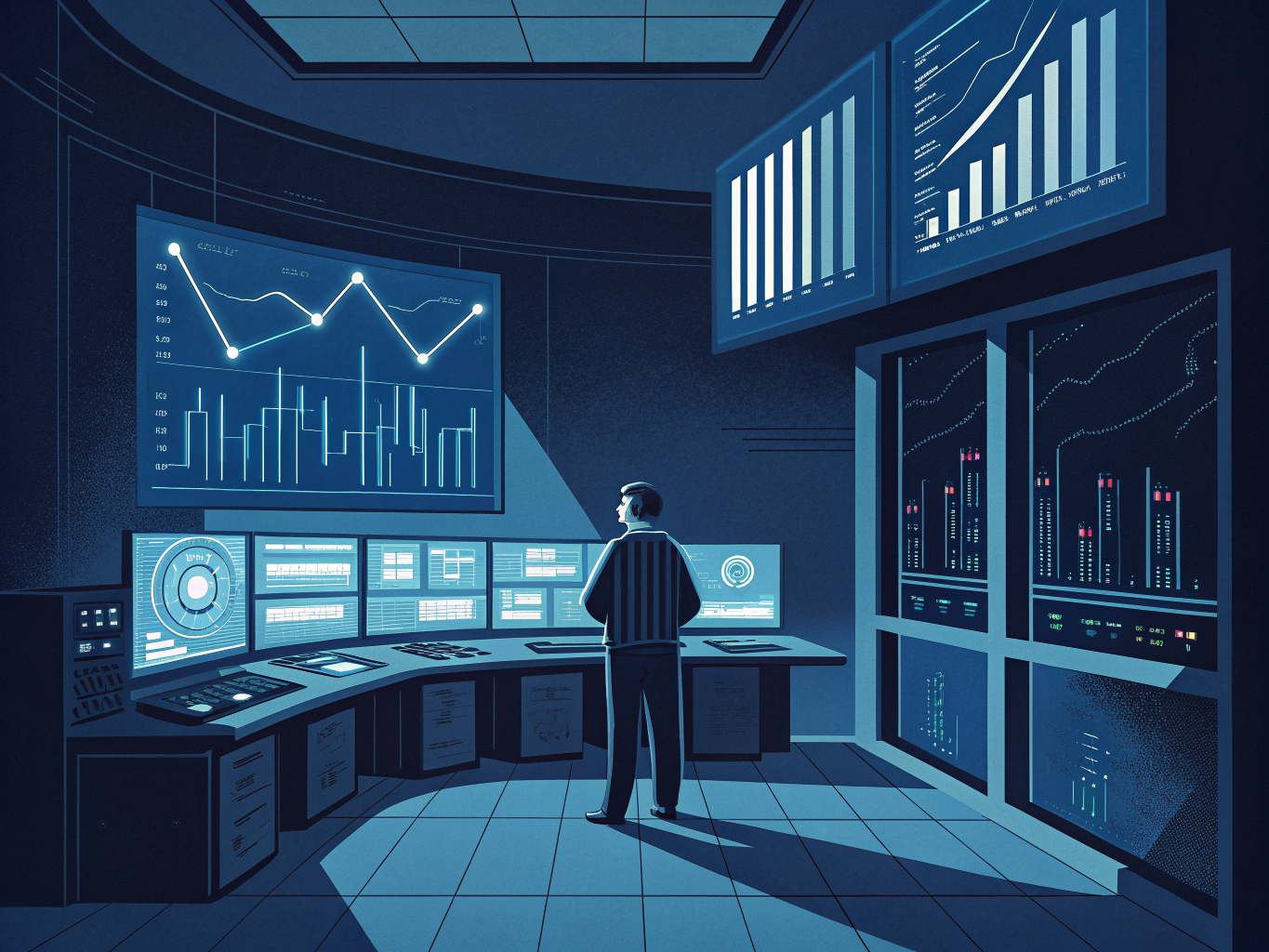 Real-time analytics control center with live data monitoring dashboards