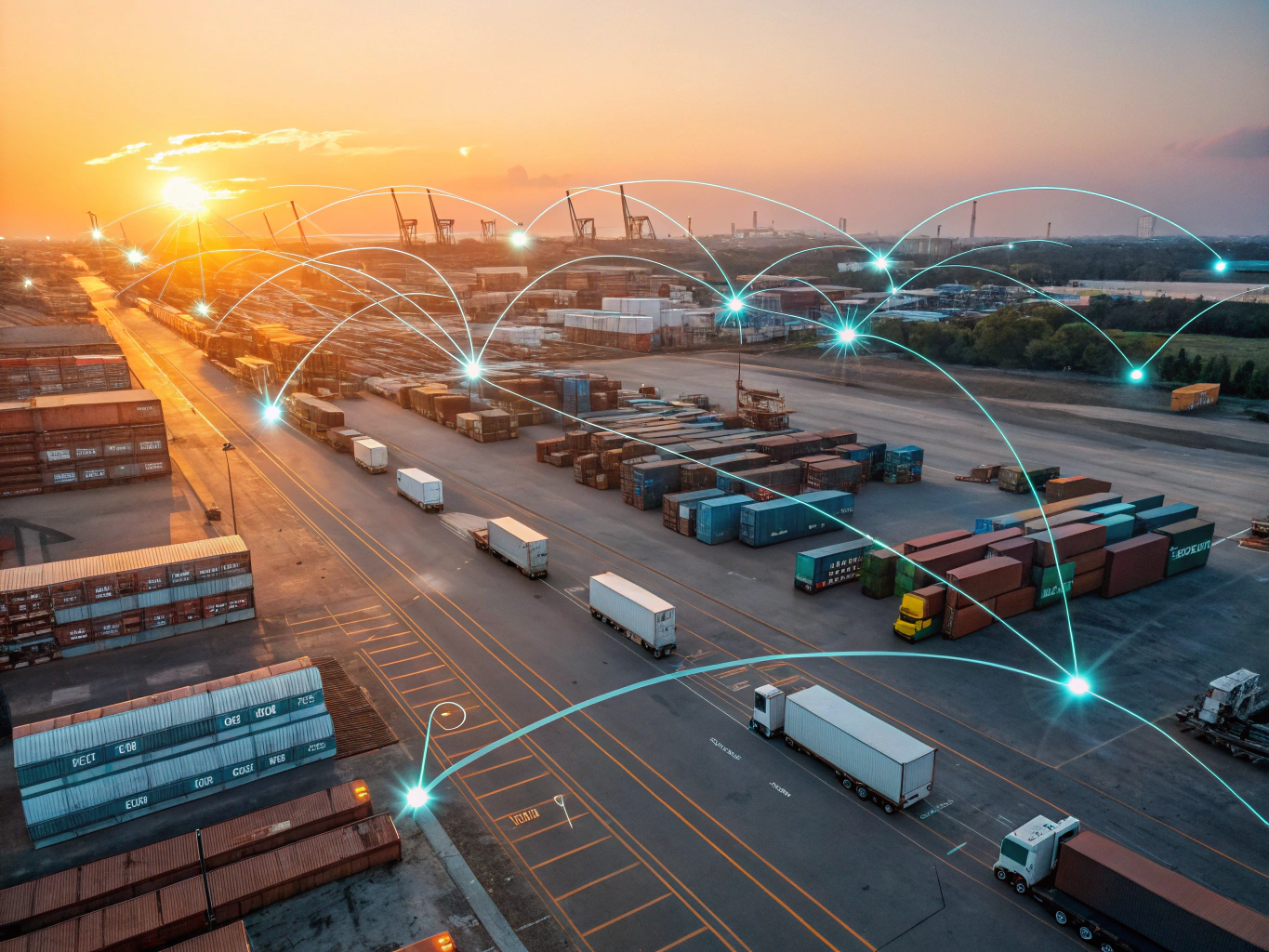 Supply chain network with real-time tracking visualization and logistics optimization