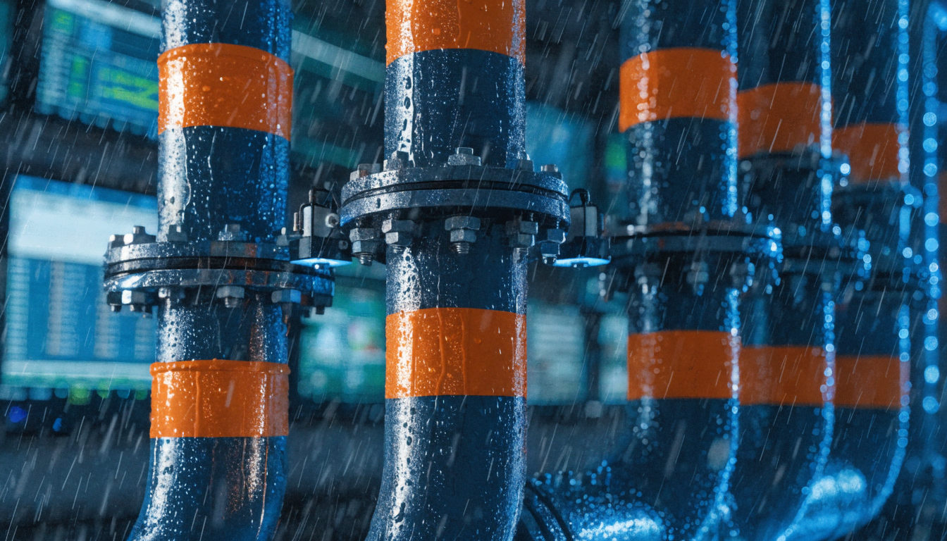 Smart infrastructure sensors monitoring pipes and systems with real-time analytics