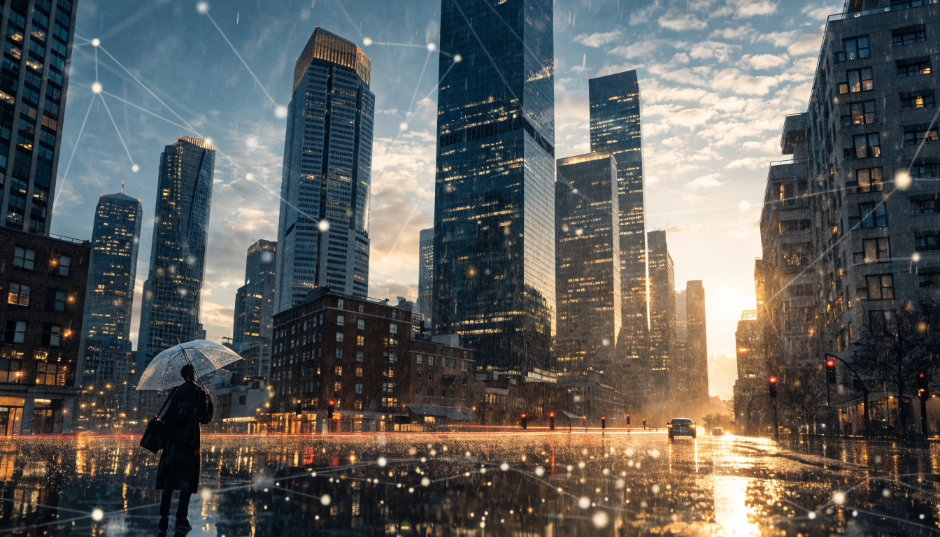 Smart city at dawn representing the future of data-driven urban management