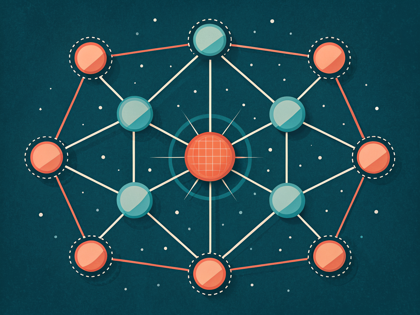 Resource allocation analytics network visualization showing data-driven optimization flow