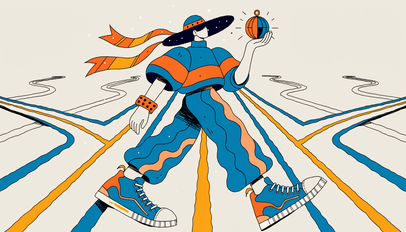 Illustration of person at crossroads representing Google Analytics GDPR compliance decision paths