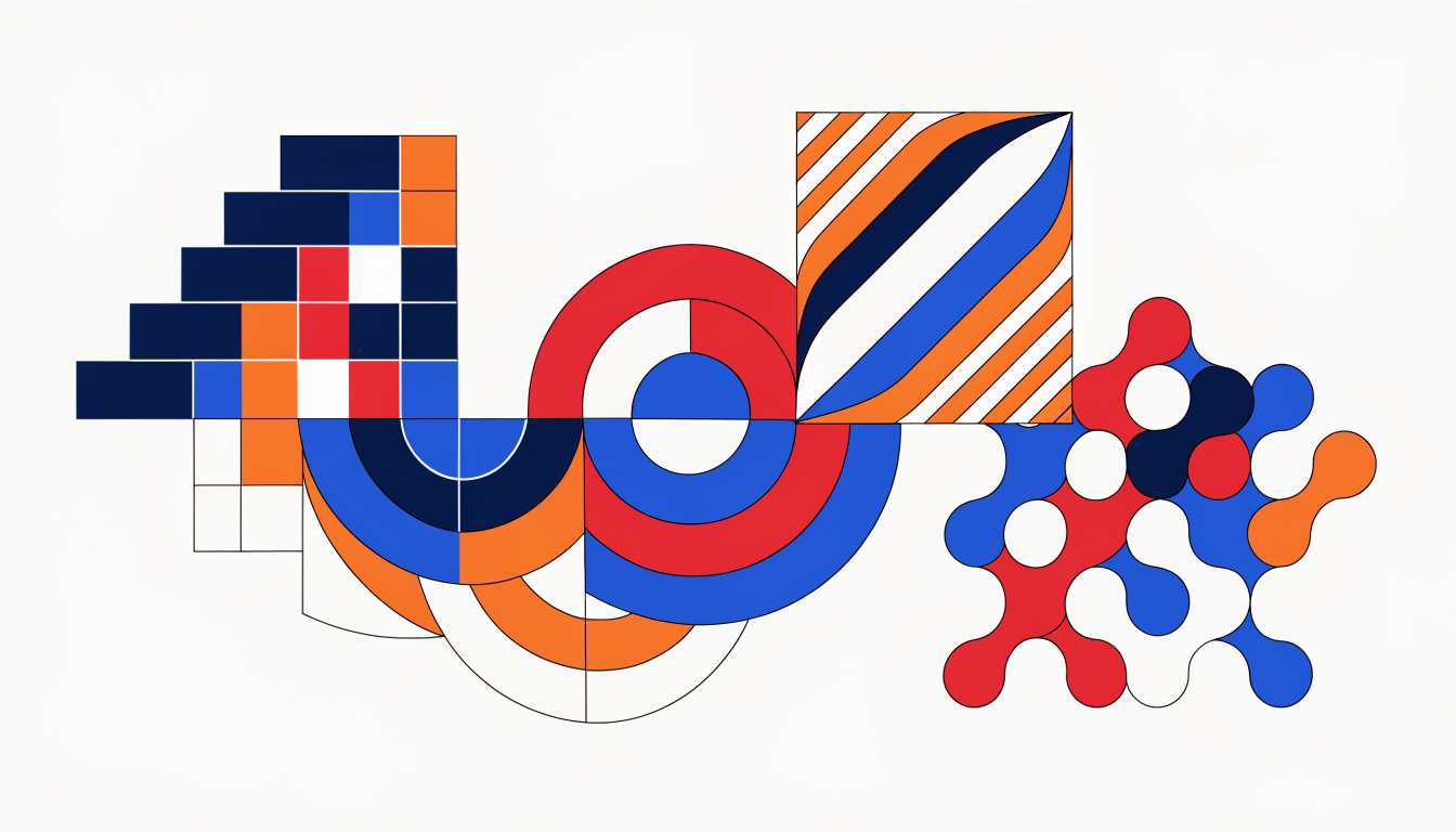 Comparison of data analysis platforms visualized as distinct geometric shapes and design patterns