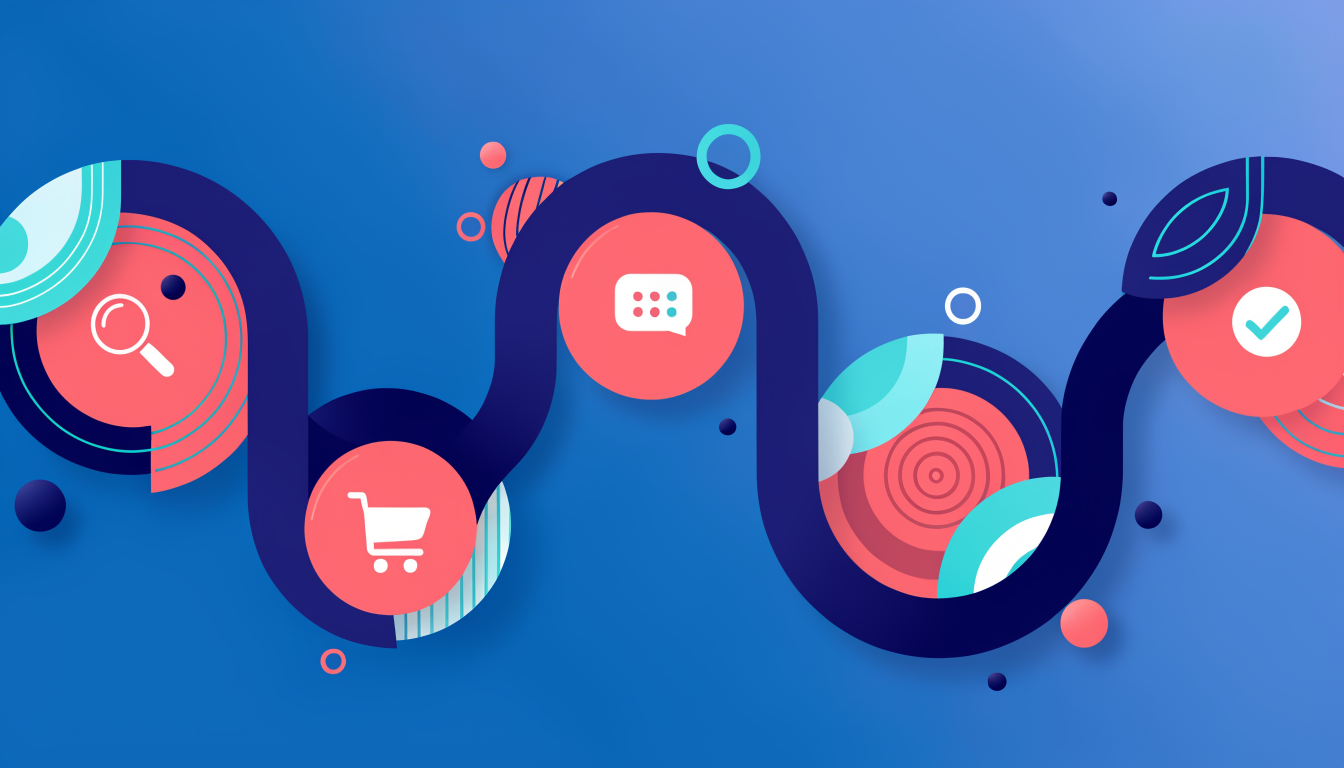Customer conversion path showing multiple touchpoints leading to final conversion