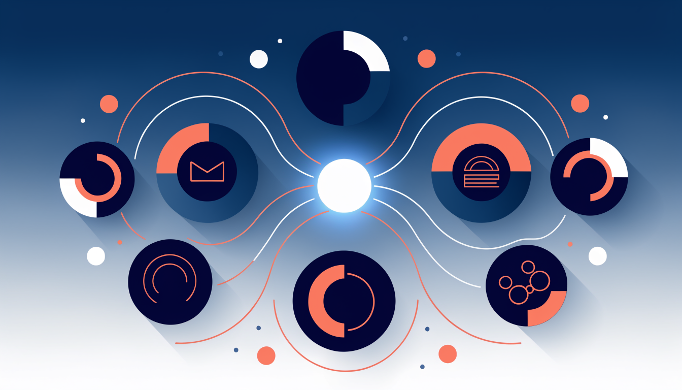 Customer retention analytics dashboard showing interconnected customer touchpoints and data flow