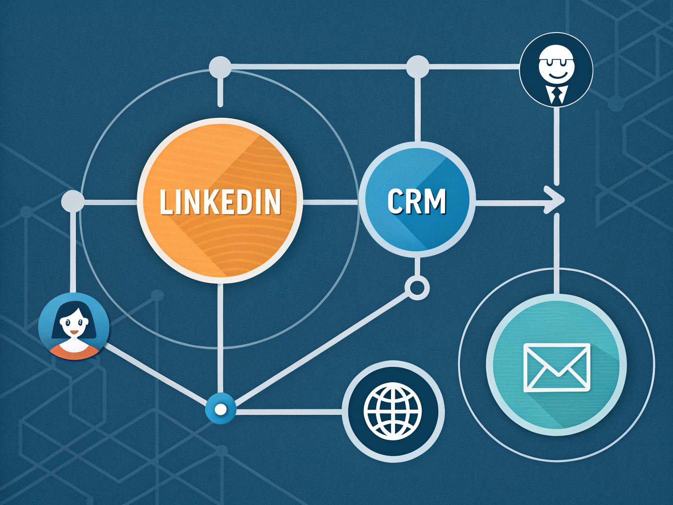 Diagram showing how data flows between LinkedIn and CRM systems in both directions