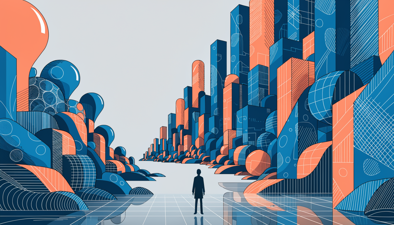 Professional standing at edge of digital growth landscape representing LinkedIn video ad opportunities