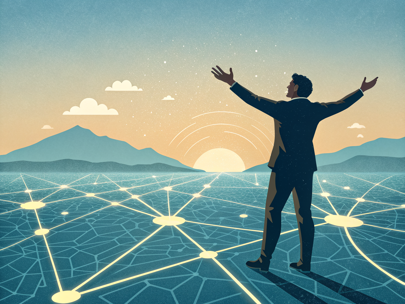 Professional ready to begin LinkedIn Sales Navigator journey visualization showing opportunity and growth ahead