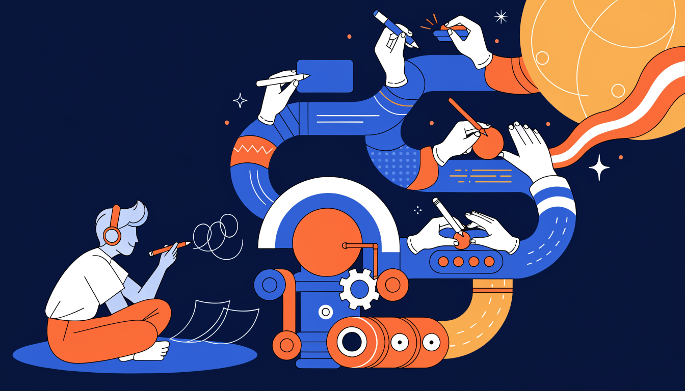 Human-AI collaboration workflow showing how to maximize content creation ROI