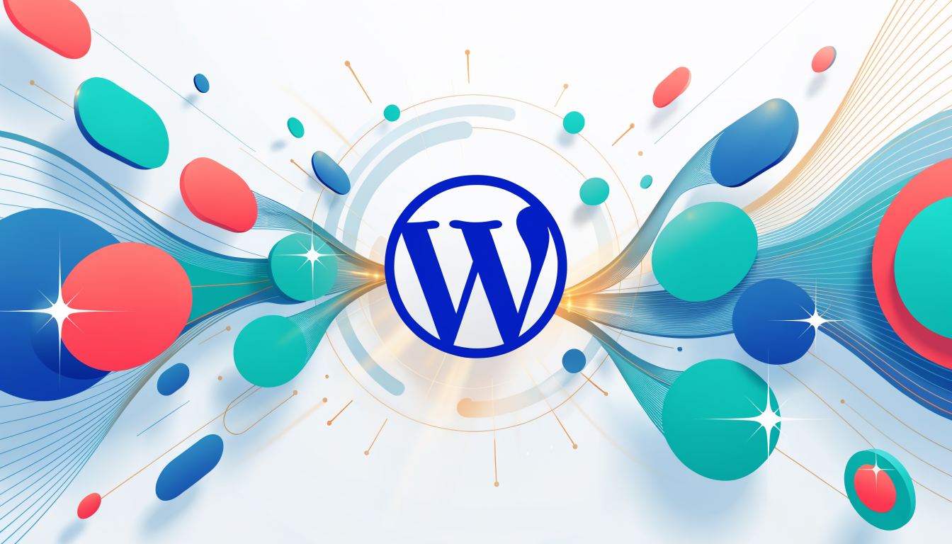 WordPress SEO optimization network showing search engine and AI connections