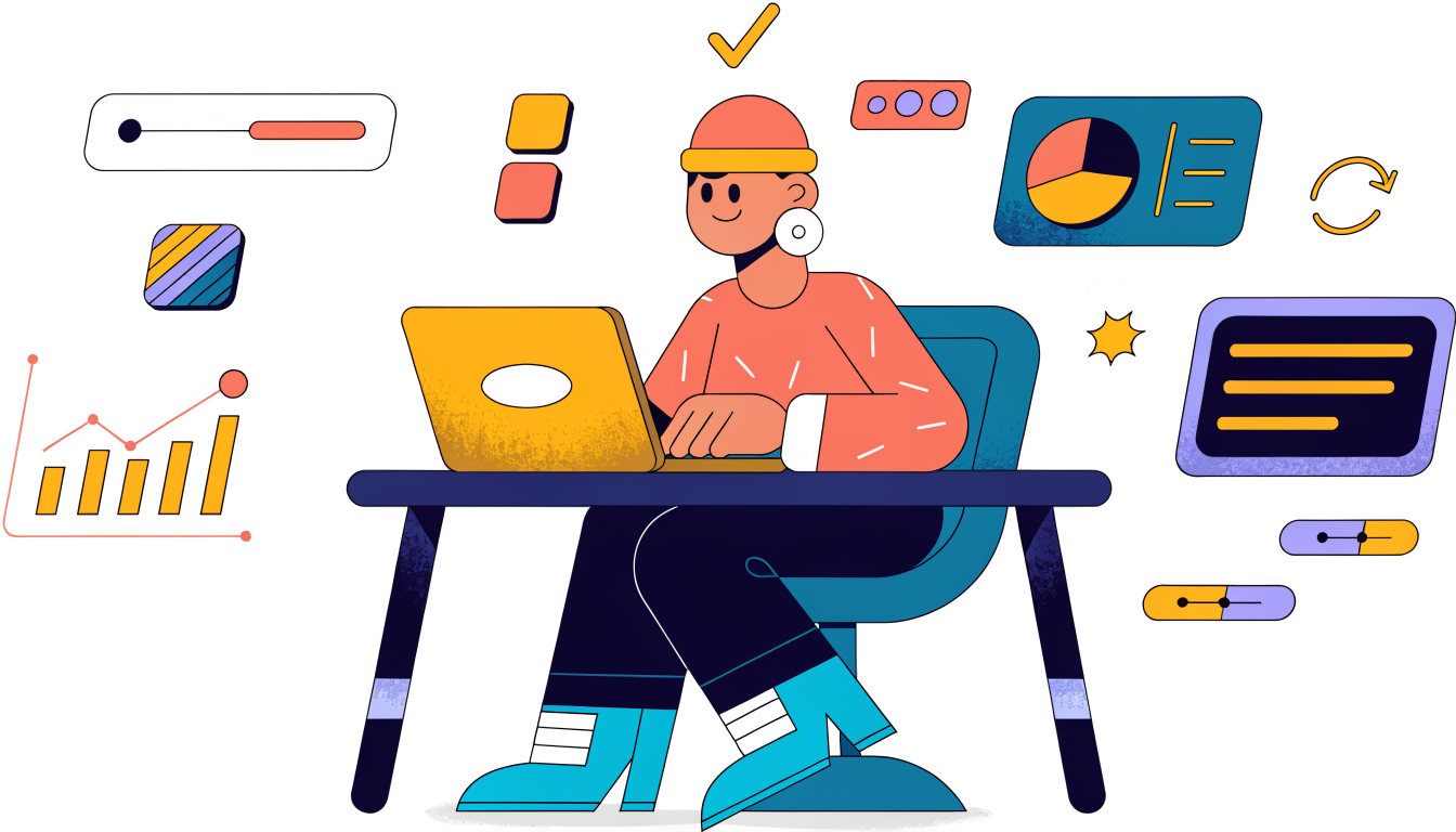Person implementing AI conversion optimization with tools and dashboards