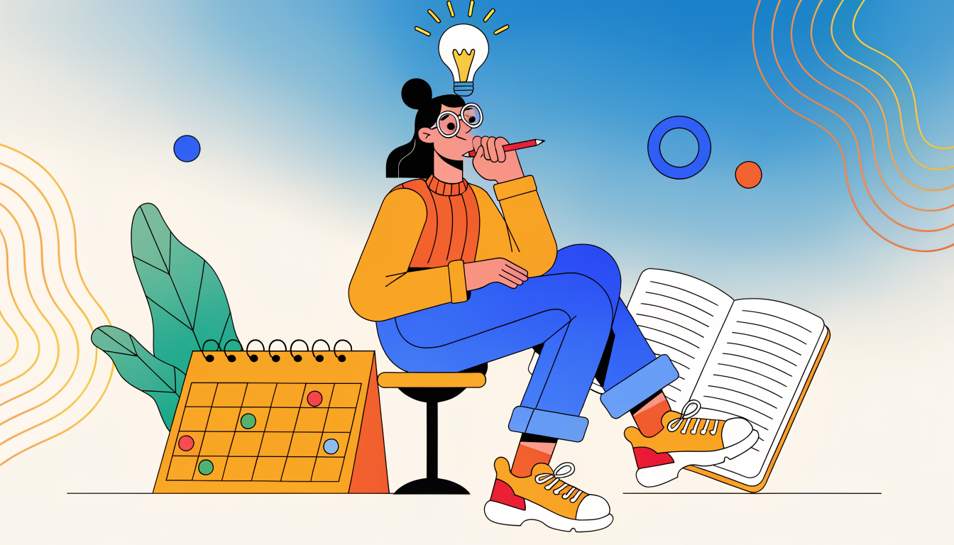 Student creating a personalized SAT study plan with calendar and notes