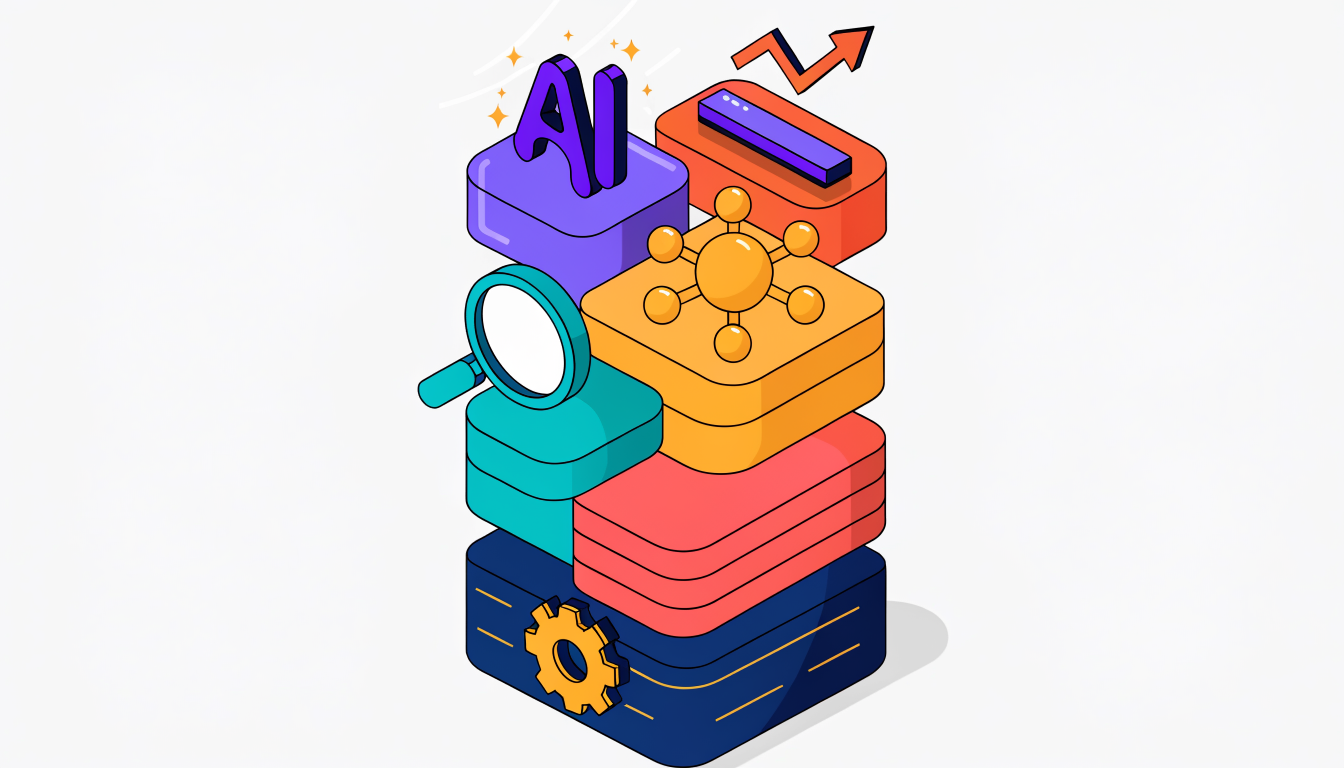 Six pillars of modern SEO strategy illustrated as isometric blocks