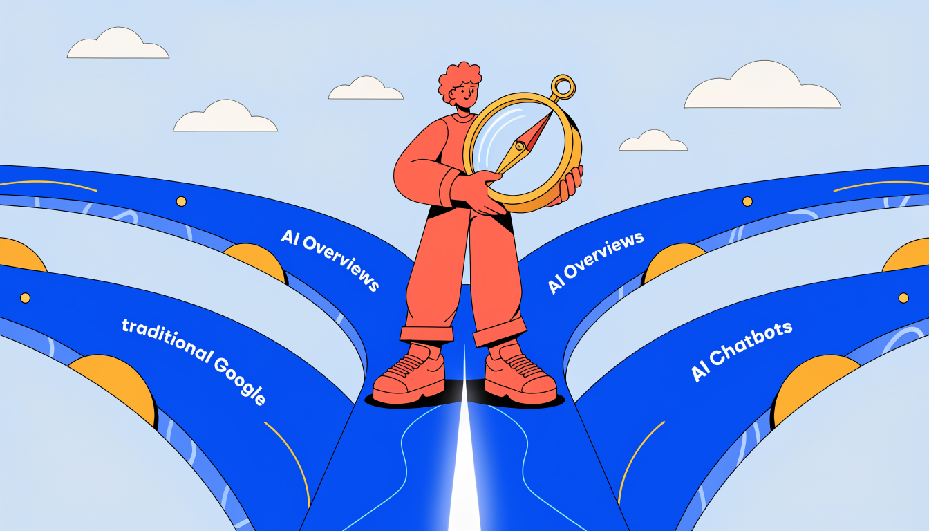 SEO optimization strategy showing multiple search channels and discovery paths