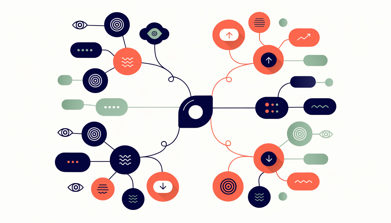 Keyword research mind map showing related terms and search intent clusters