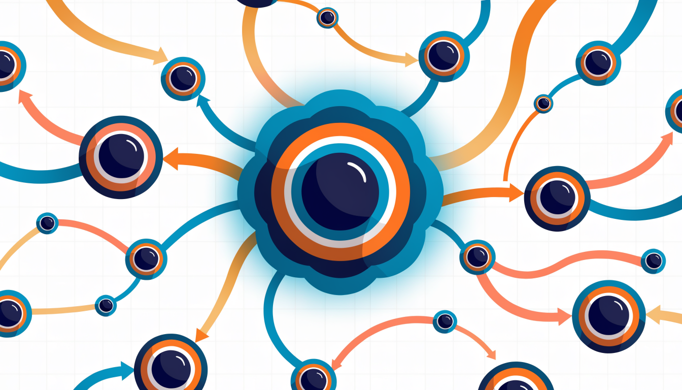 Link building network showing how backlinks from multiple authoritative sites build SEO authority