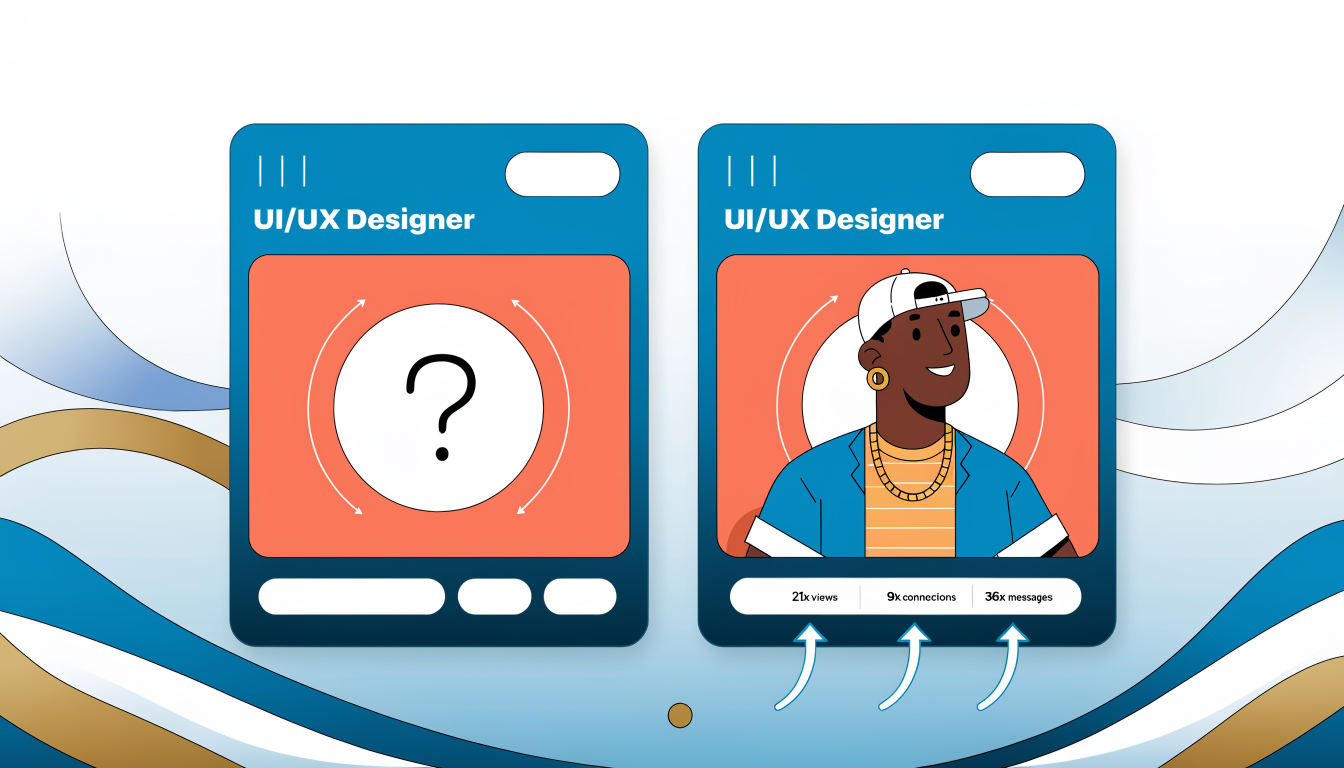 Comparison showing how LinkedIn profiles with professional photos receive 21x more views and 9x more connection requests