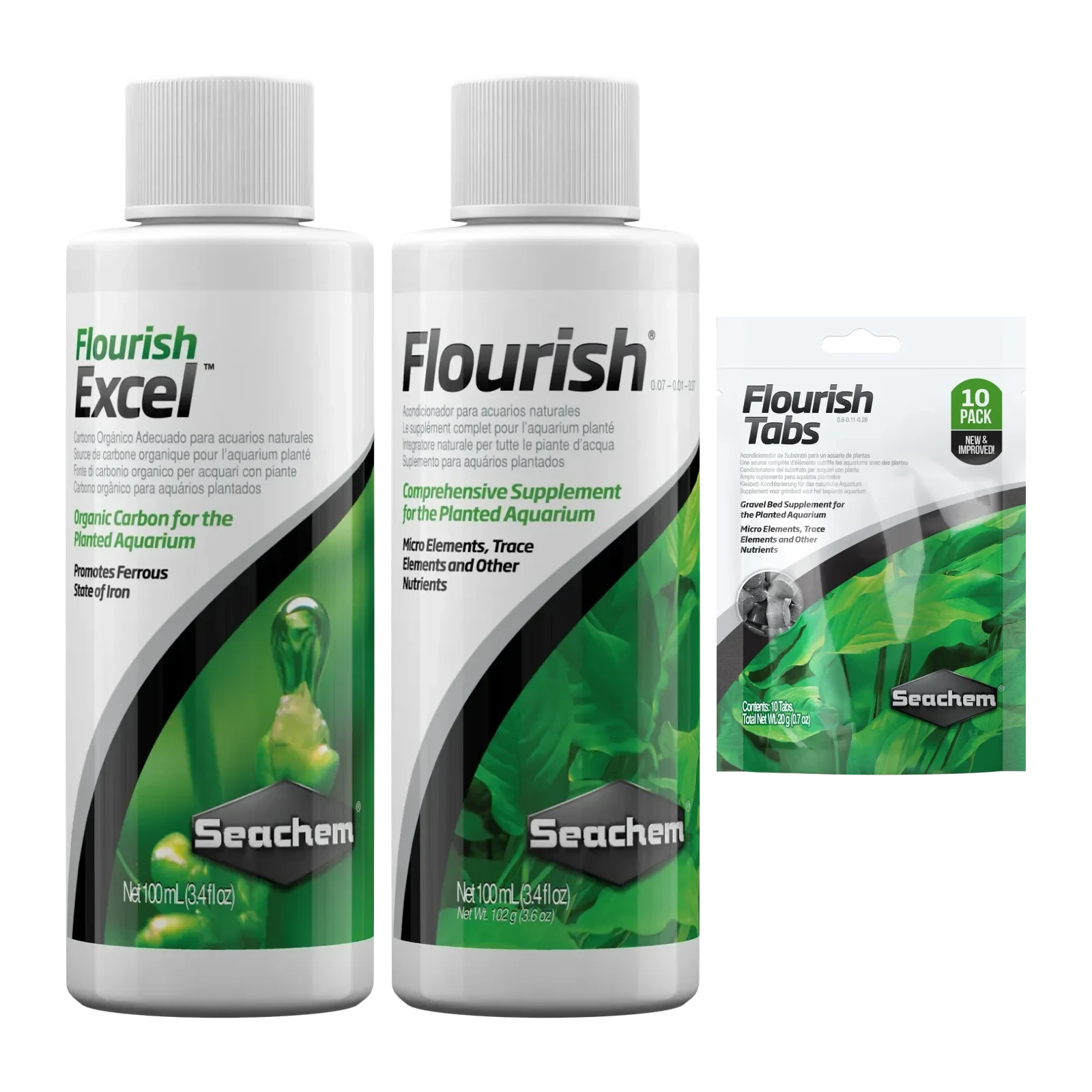 Low-Tech Planted Starter — Seachem Flourish Excel, Seachem Flourish, Seachem Flourish Tabs 10 Pack