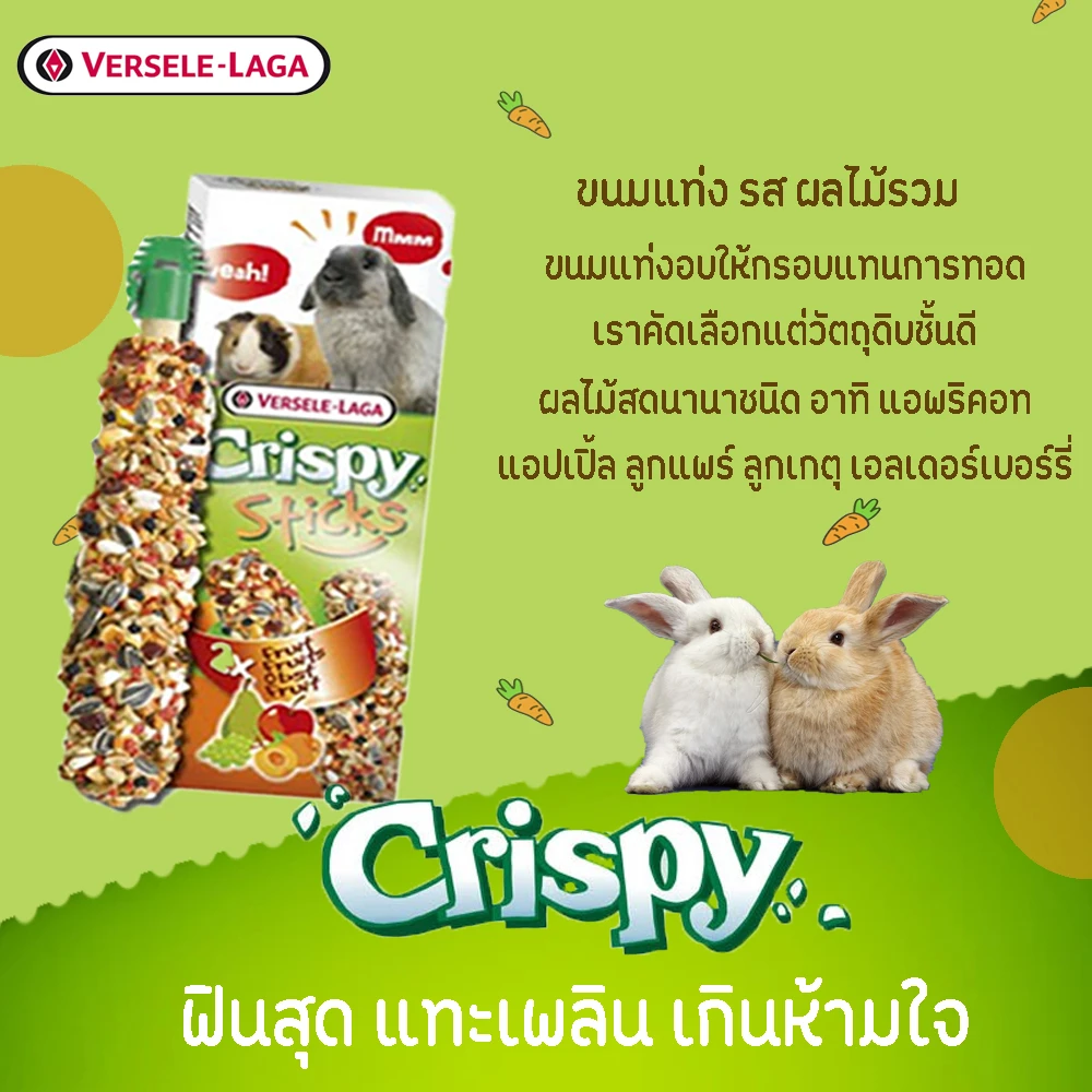 Crispy Sticks ขนมแท่ง สำหรับสัตว์ฟันแทะ 110g.