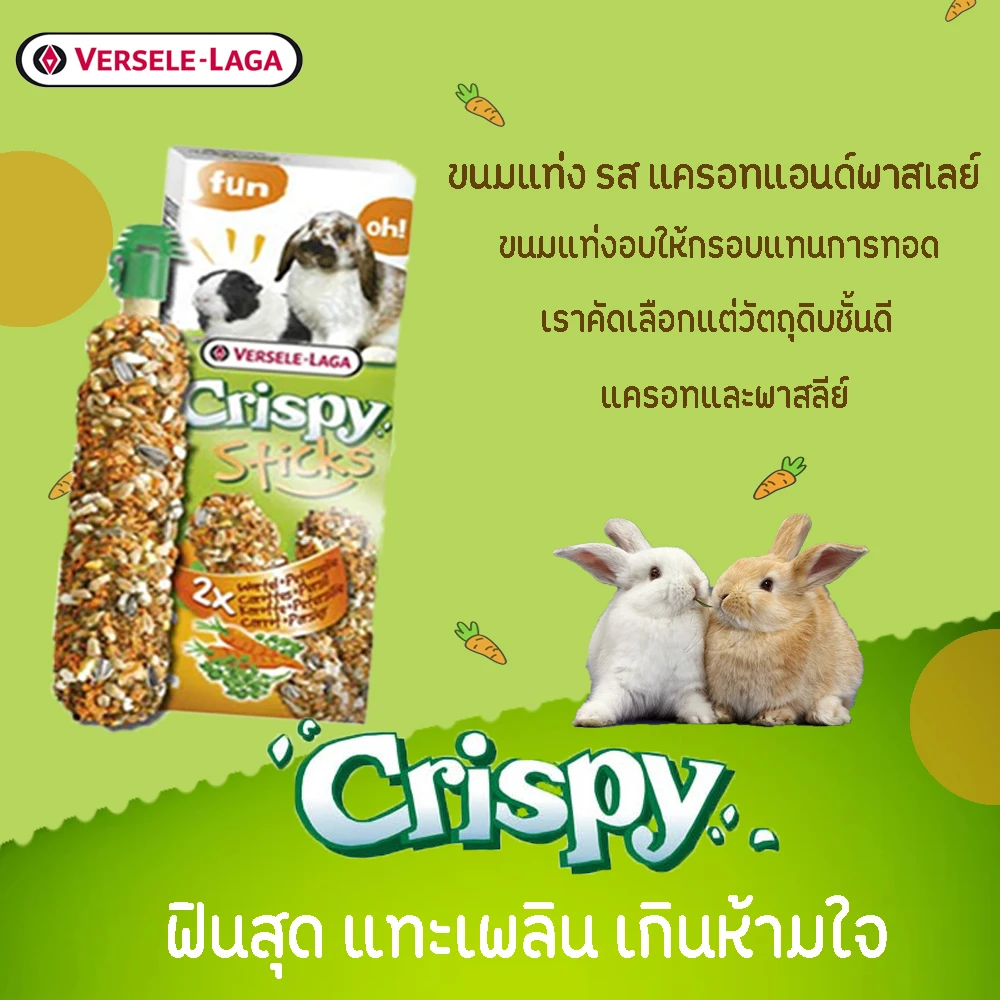 Crispy Sticks ขนมแท่ง สำหรับสัตว์ฟันแทะ 110g.