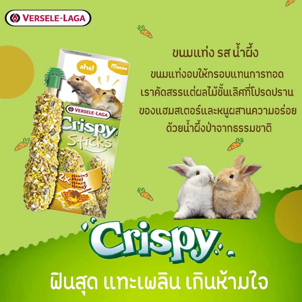 Crispy Sticks ขนมแท่ง สำหรับสัตว์ฟันแทะ 110g.