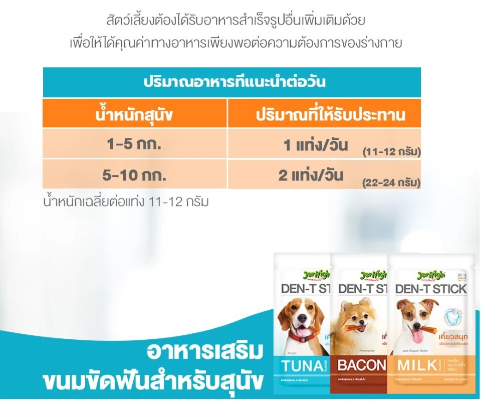 Jerhigh Den T Stick ขนมขัดฟันสุนัข 70g.