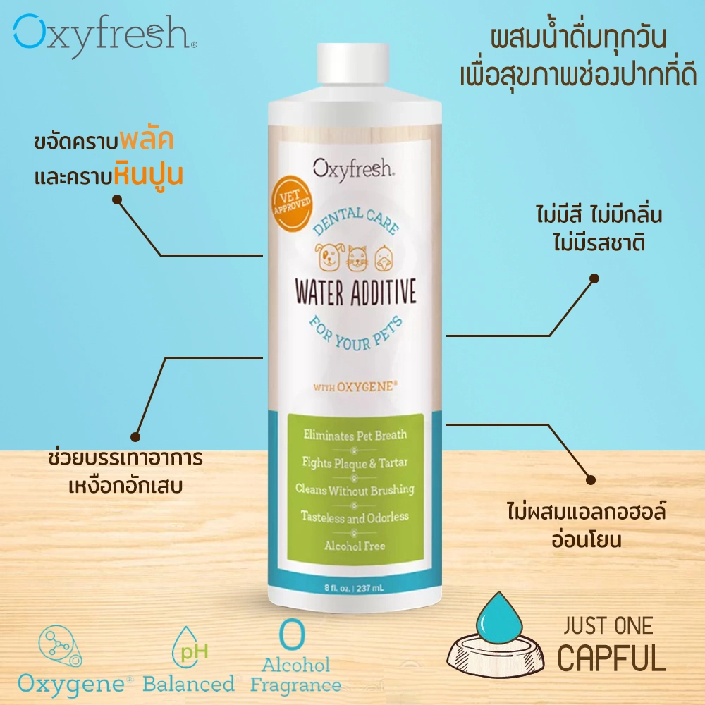 Oxyfresh WaterAdditive ผสมน้ำลดหินปูน+ดับกลิ่นปาก