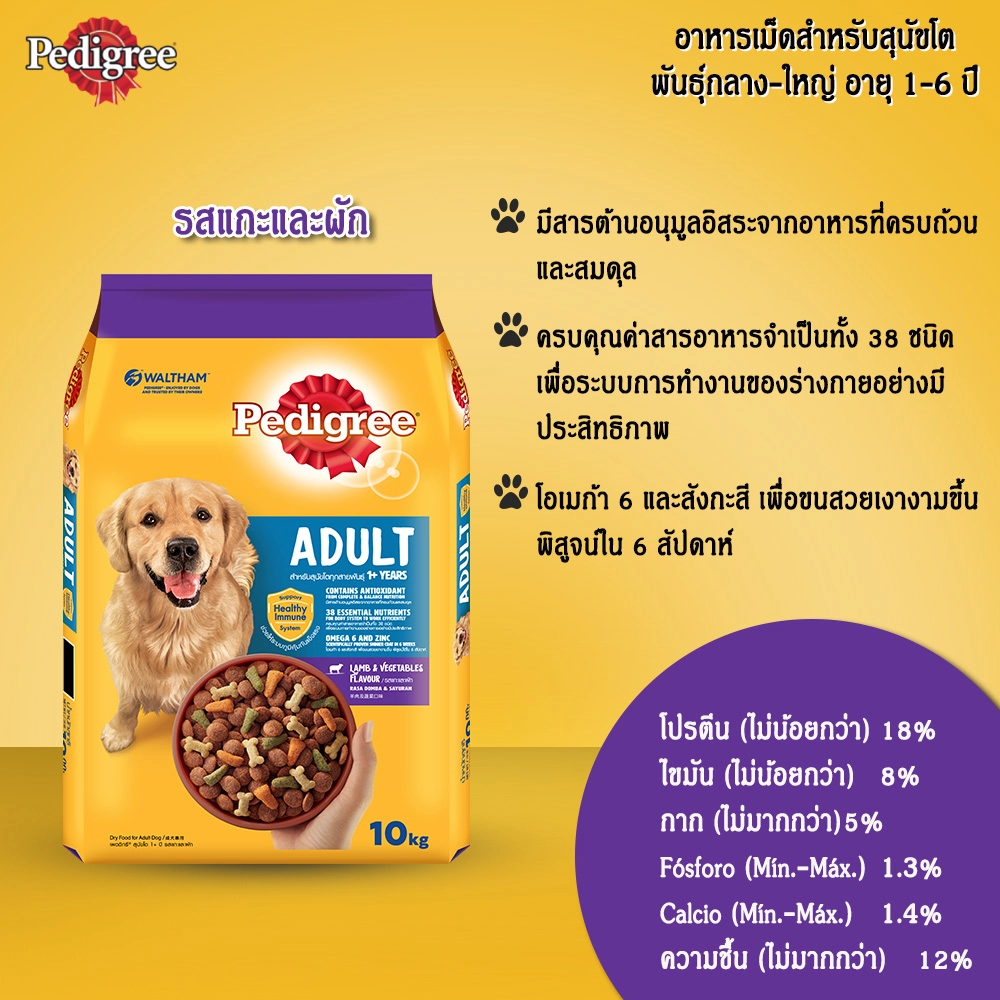 Pedigree Adult อาหารเม็ดสำหรับสุนัขโตพันธุ์กลาง-ใหญ่