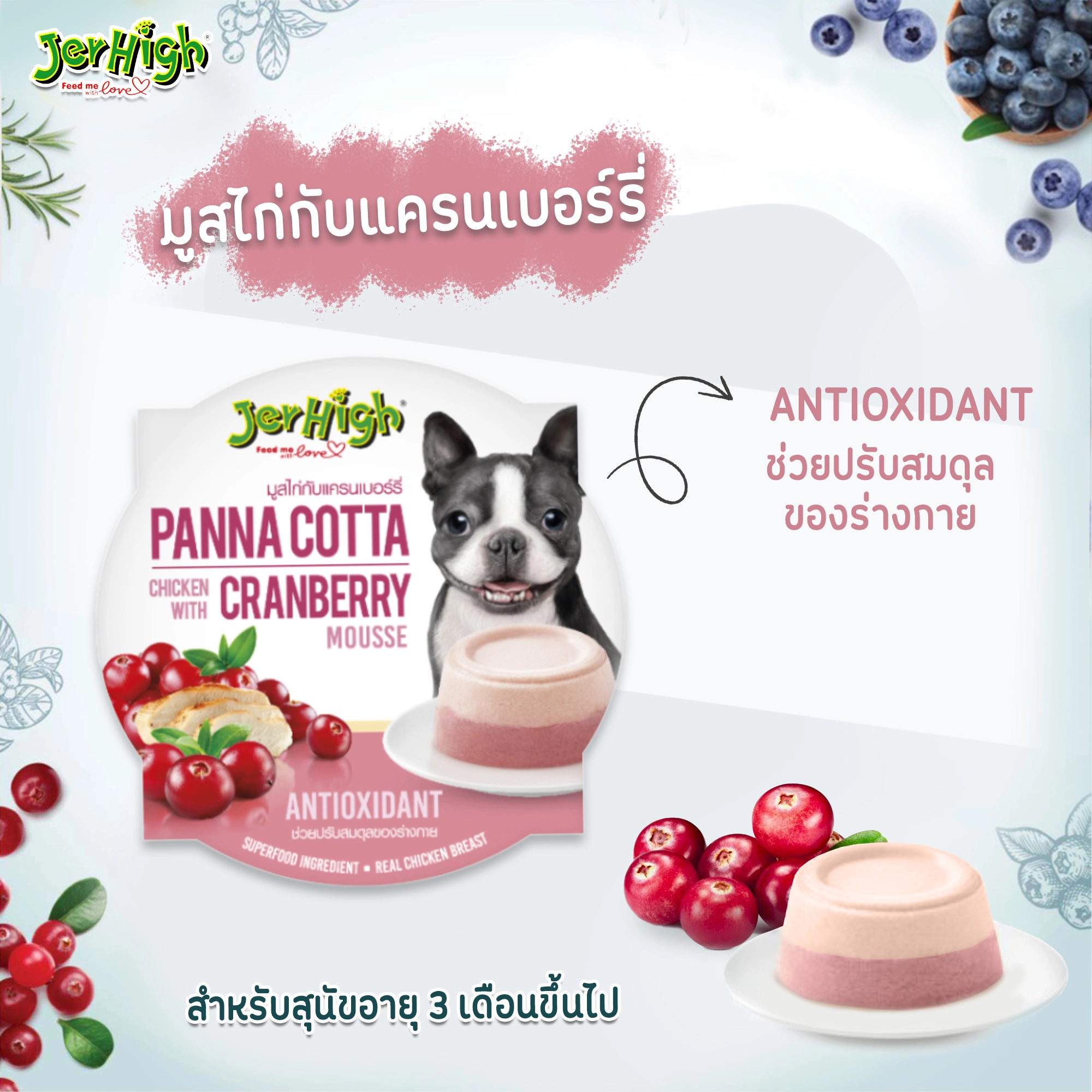 Jerhigh PANNA COTTA อาหารเปียกสุนัข ชนิดถ้วย 70กรัม