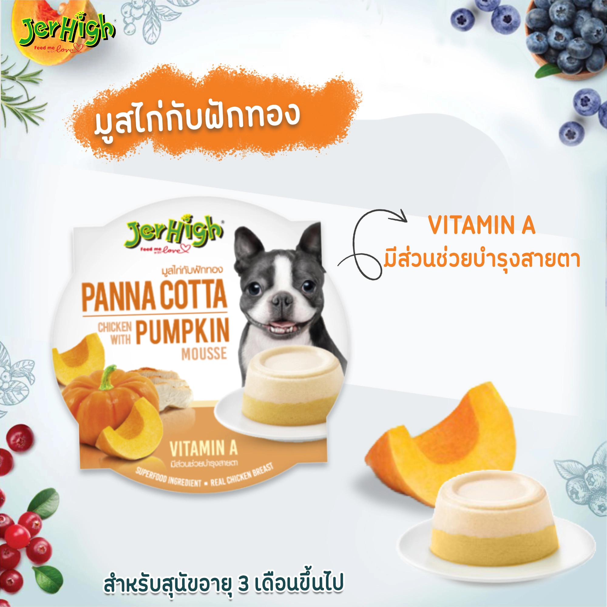 Jerhigh PANNA COTTA อาหารเปียกสุนัข ชนิดถ้วย 70กรัม