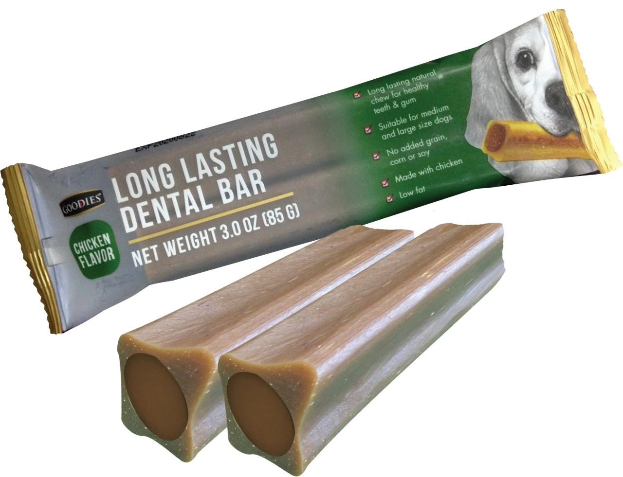 Goodies LONG LASTING DENTAL BAR ขนมขัดฟัน ชนิดสอดไส้ สำหรับสุนัขทุกสายพันธุ์ทุกช่วงวัย