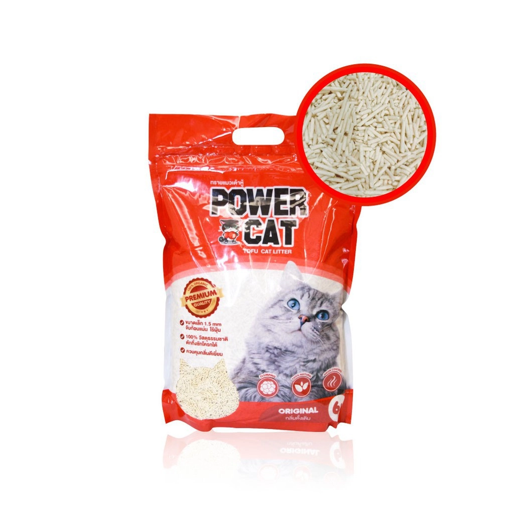 Power Cat Tofu ทรายแมวเต้าหู้ธรรมชาติ 6 ลิตร