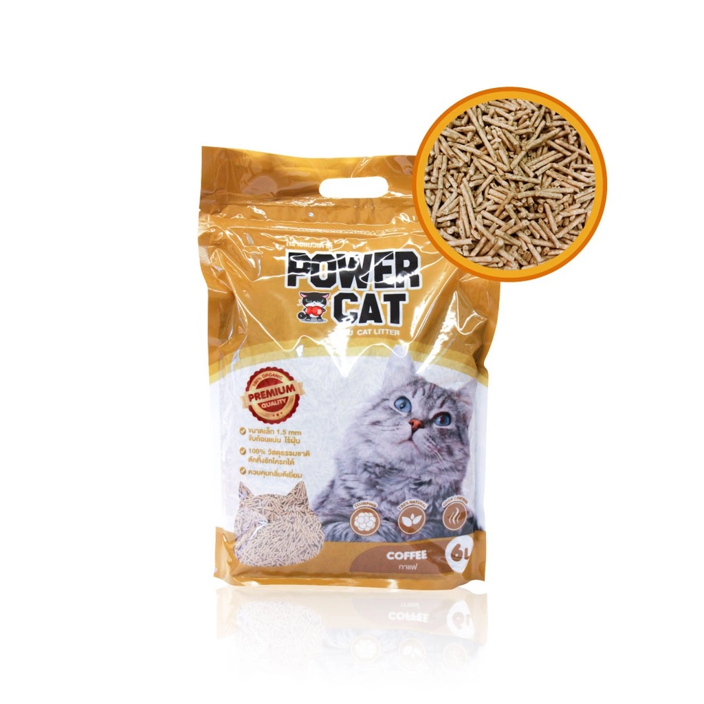 Power Cat Tofu ทรายแมวเต้าหู้ธรรมชาติ 6 ลิตร