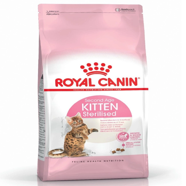 ROYAL CANIN KITTEN STERILISED อาหารเม็ดสำหรับลูกแมวทำหมัน6-12เดือนทุกสายพันธุ์