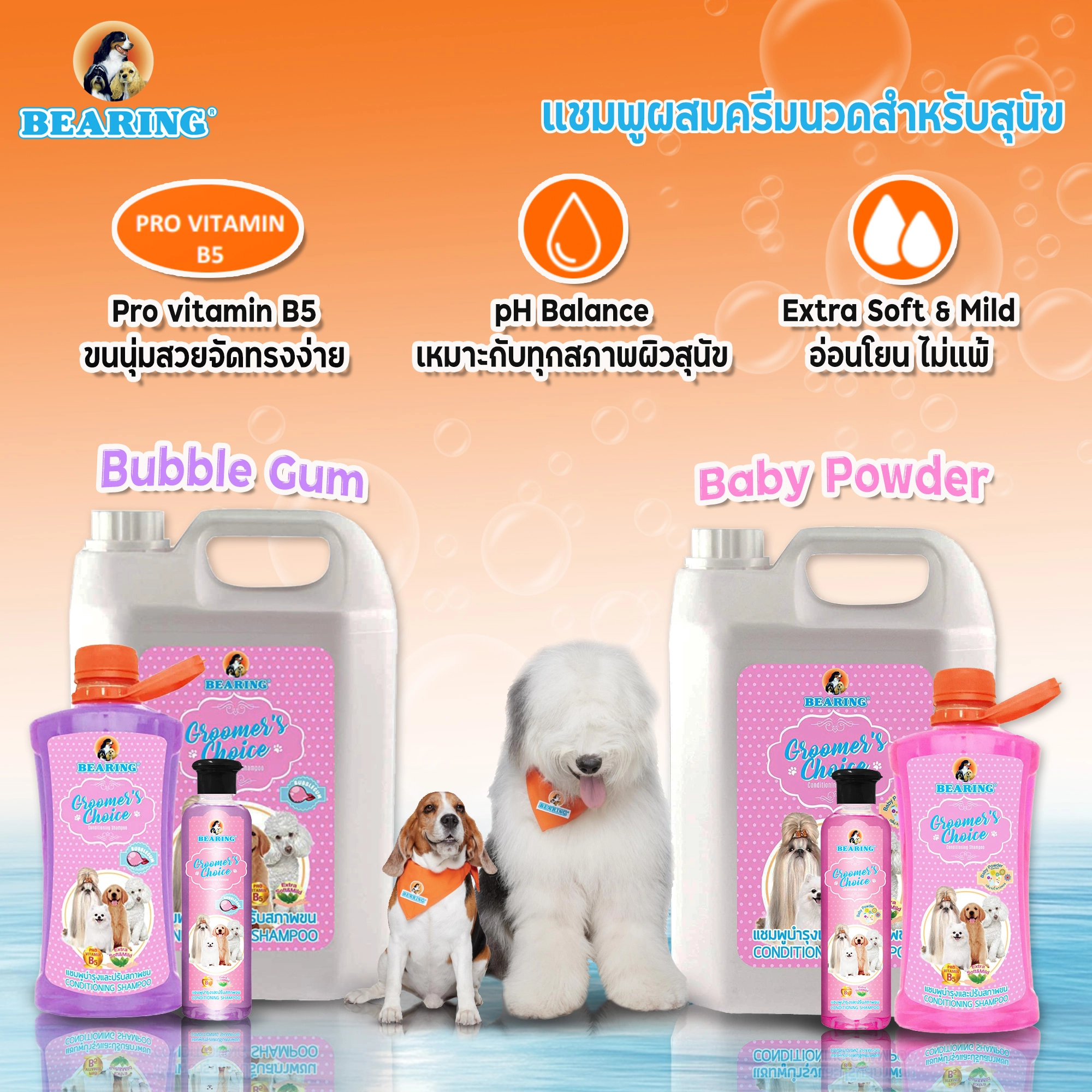 Bearing Groomer’s Choice Shampoo for dogs