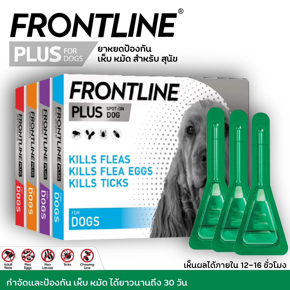 Frontline Plus สุนัข ยาหยดป้องกัน เห็บ หมัด