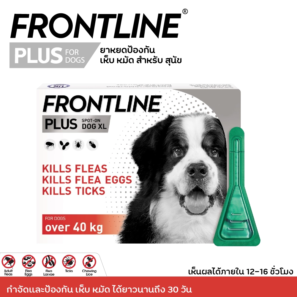 Frontline Plus สุนัข ยาหยดป้องกัน เห็บ หมัด