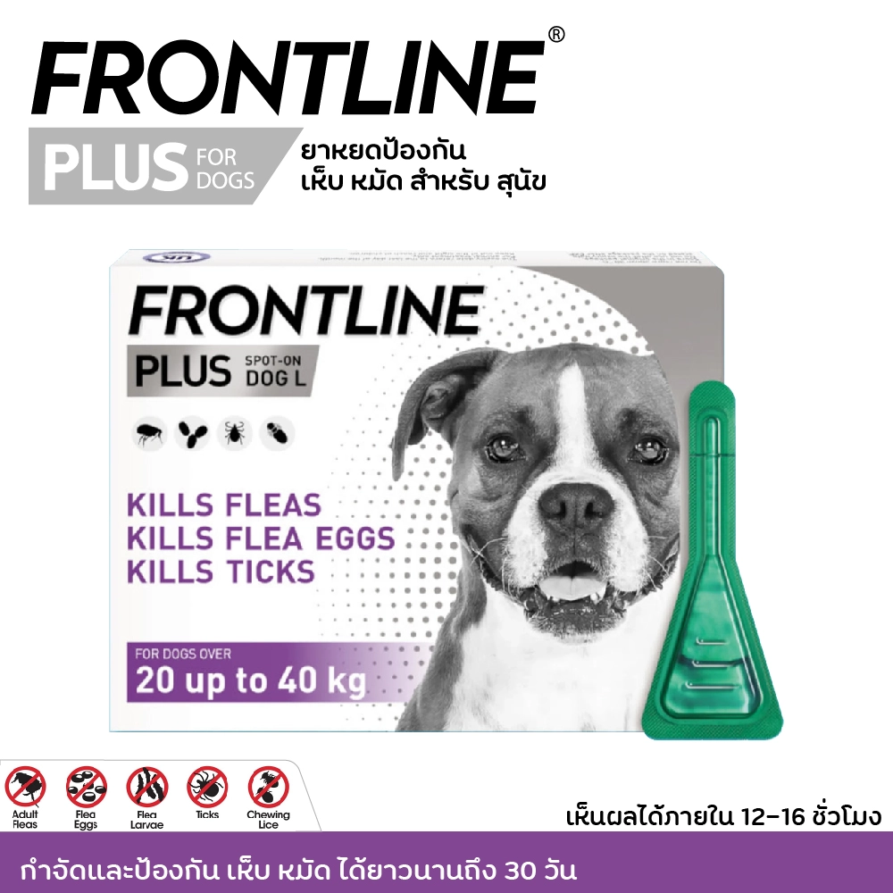 Frontline Plus สุนัข ยาหยดป้องกัน เห็บ หมัด