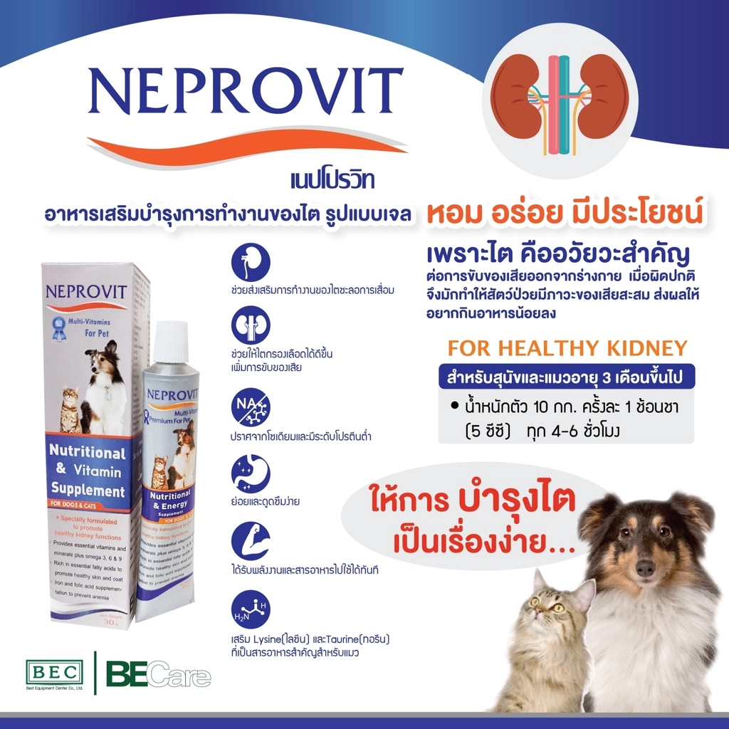 Neprovit วิตามินและสารอาหารสุนัข (สูตรบำรุงไต) 30 ก.