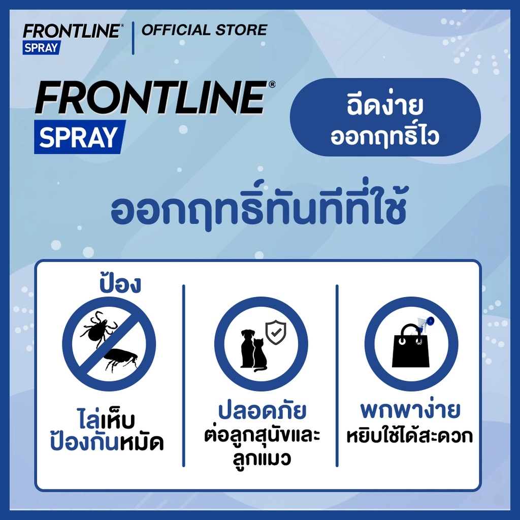 FRONTLINE SPRAY สเปรย์ ป้องกัน กำจัด เห็บ,หมัด