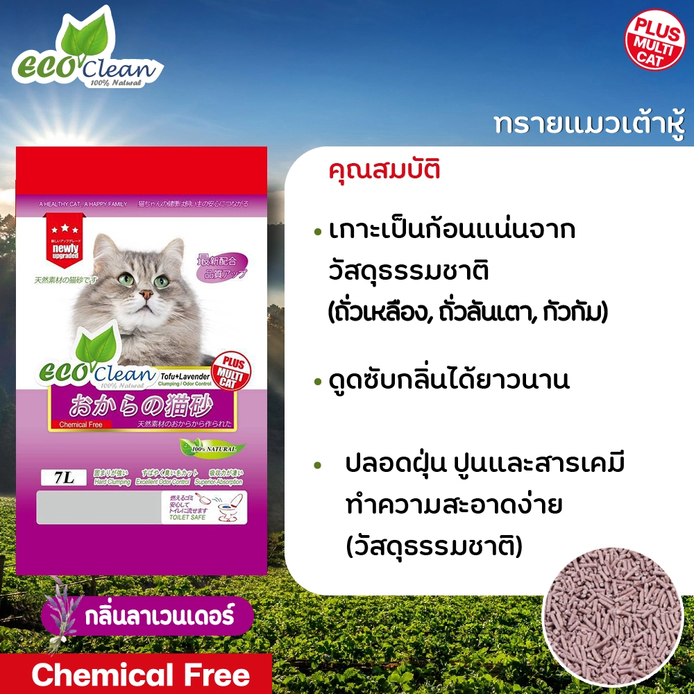 Eco Clean ทรายแมวเต้าหู้ธรรมชาติ