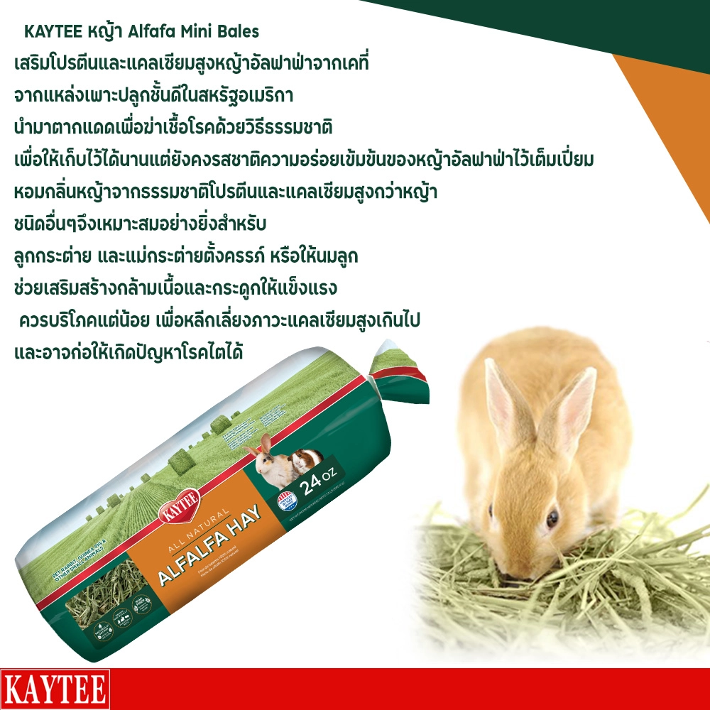 Kaytee Alfafa mini bales 24ออนซ์ (ลูกกระต่ายและแม่)