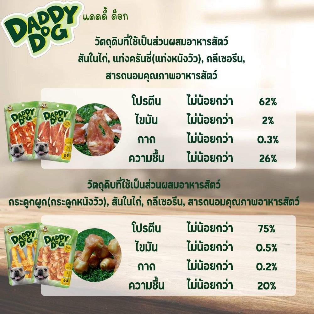 Daddy dog ขนมสุนัข กระดูกผูก 320-500 กรัม