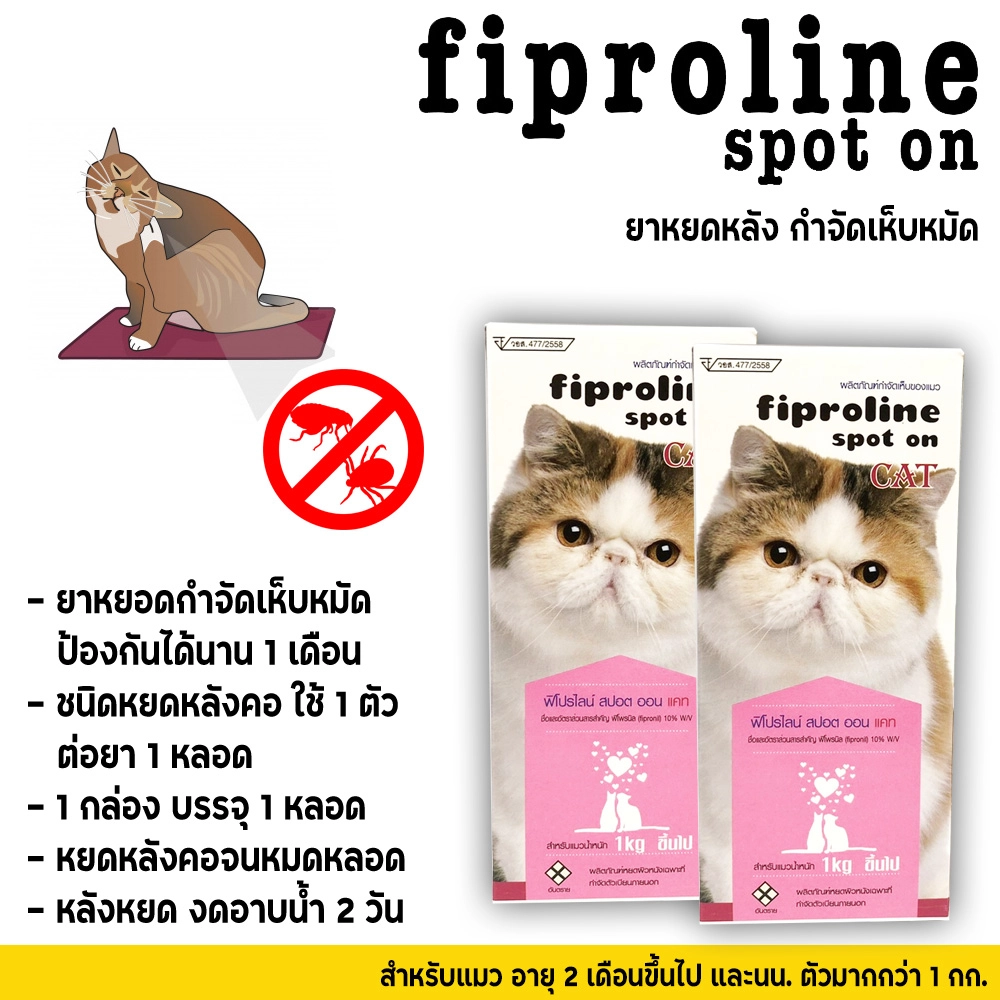 Fiproline ยาหยดเห็บหมัดแมว