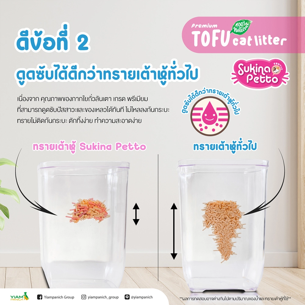 Sukina Petto ทรายแมวเต้าหู้ เกรดพรีเมี่ยม ขนาด 20 ลิตร