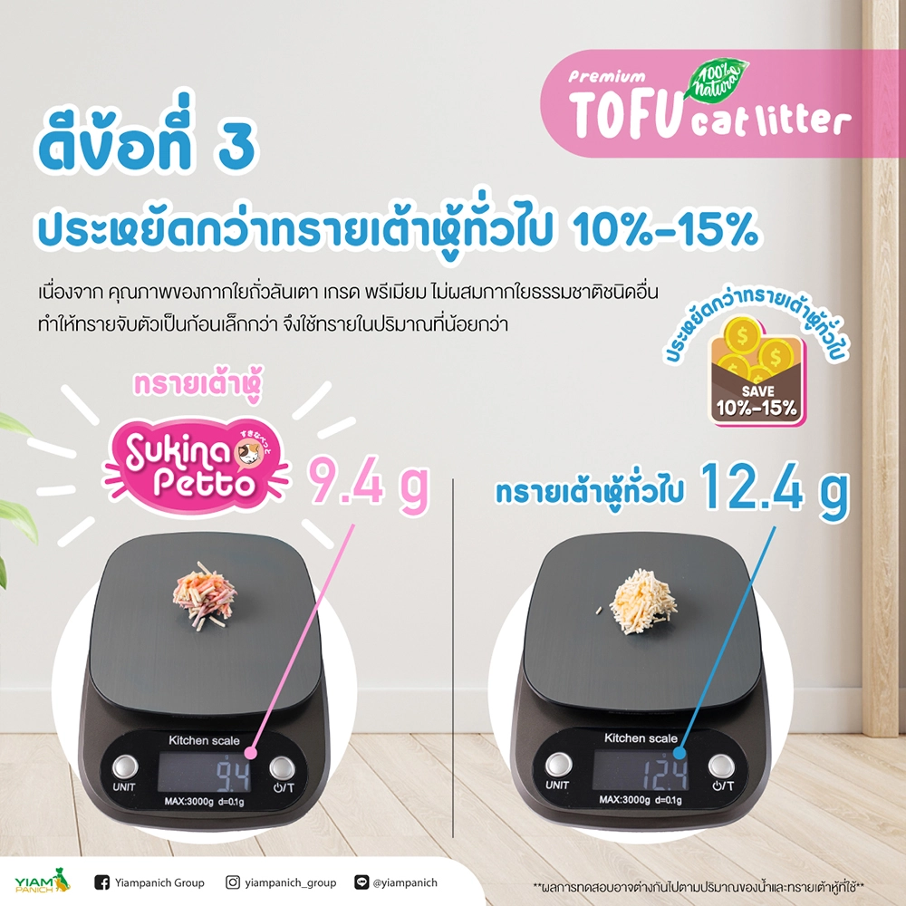 Sukina Petto ทรายแมวเต้าหู้ เกรดพรีเมี่ยม ขนาด 20 ลิตร