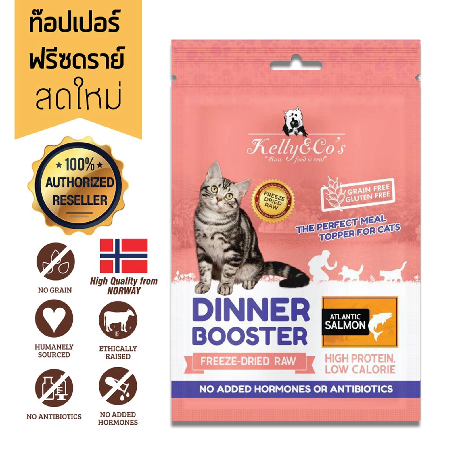 Kelly and Co's CAT BOOSTER ผงโรยอาหาร สำหรับแมวทุกสายพันธุ์ทุกช่วงวัย เพิ่มความอยากอาหาร