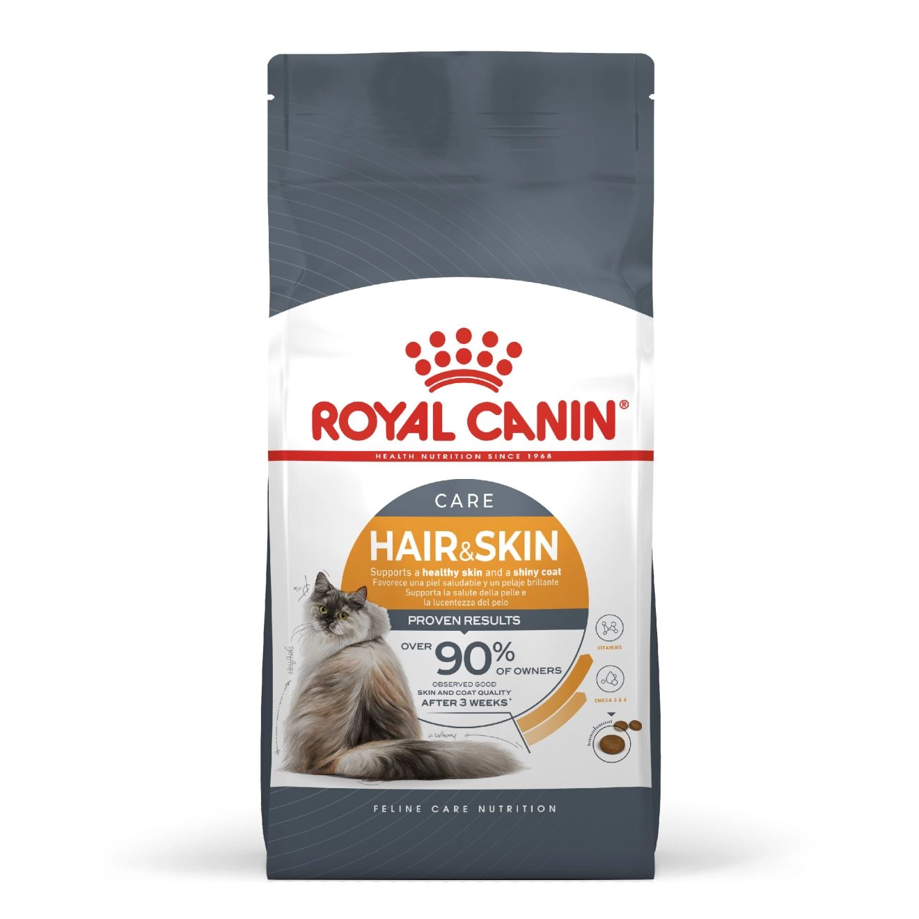ROYAL CANIN Hair&Skin อาหารเม็ดสำหรับแมวโตทุกสายพันธุ์ สูตรบำรุงขนและผิวหนัง