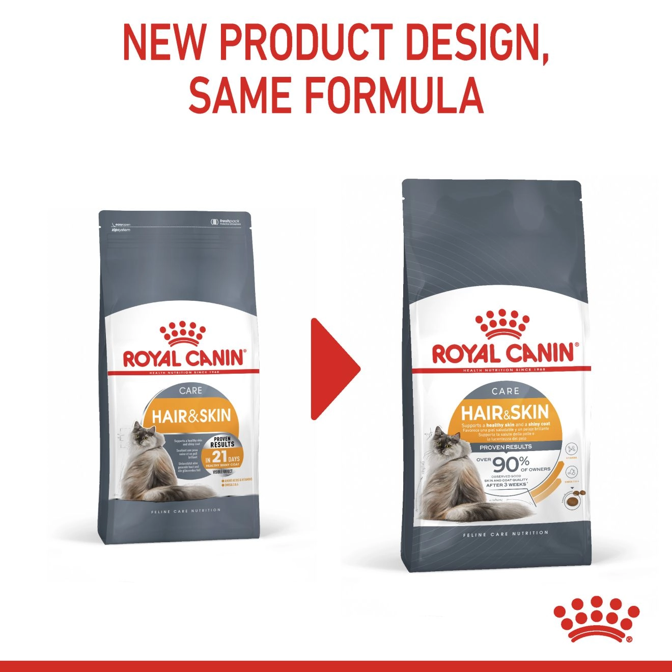 ROYAL CANIN Hair&Skin อาหารเม็ดสำหรับแมวโตทุกสายพันธุ์ สูตรบำรุงขนและผิวหนัง